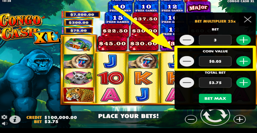 Congo Cash Xl Adjust Coin Value