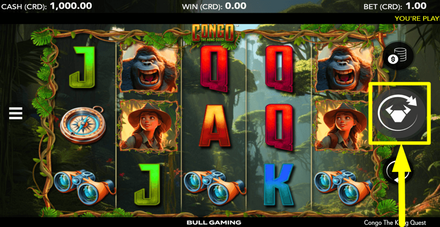 Congo The Kong Quest Spin Button