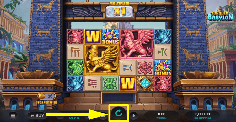 Conquer Babylon Spin Button