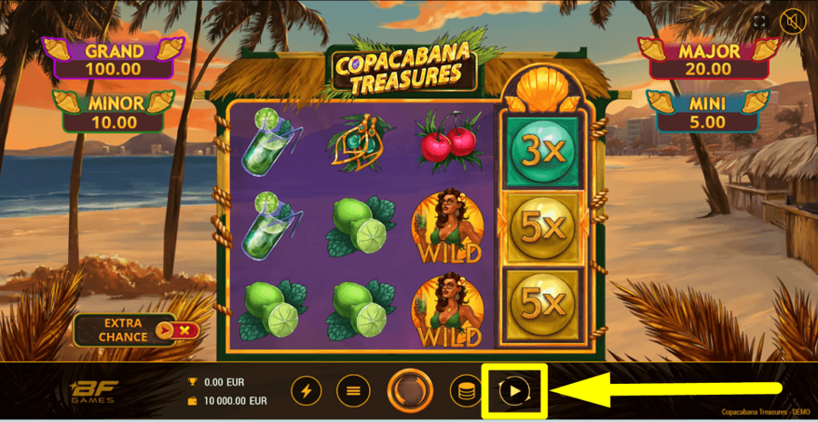 Copacabana Treasures Autoplay Feature