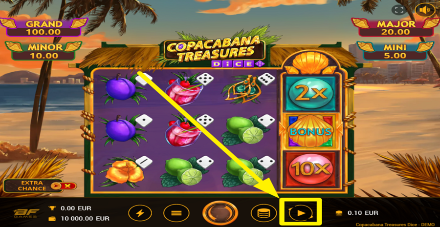 Copacabana Treasures Dice Autoplay