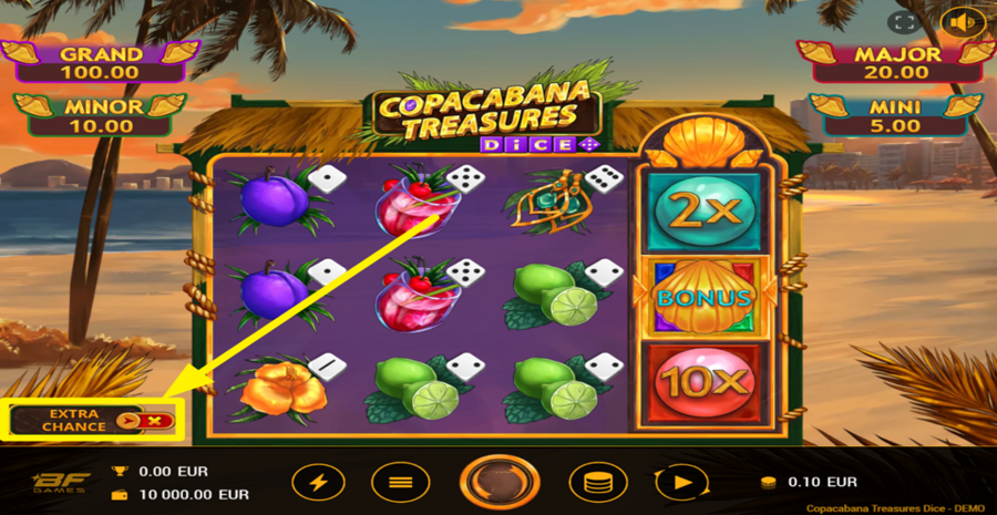 Copacabana Treasures Dice Extra Chance