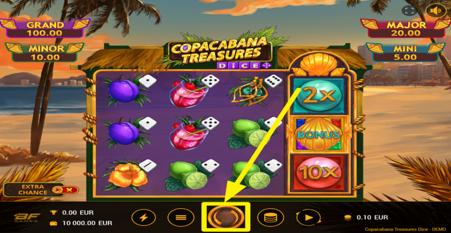 Copacabana Treasures Dice Spin