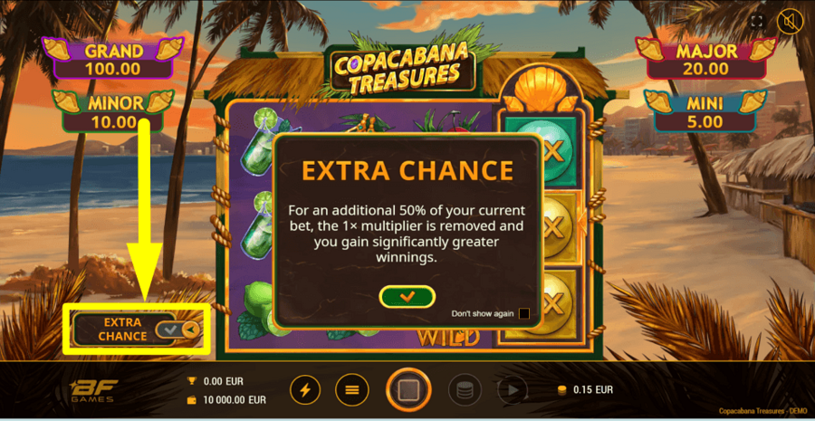 Copacabana Treasures Extra Chance Feature