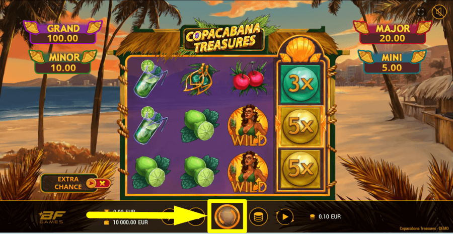 Copacabana Treasures Spin Button