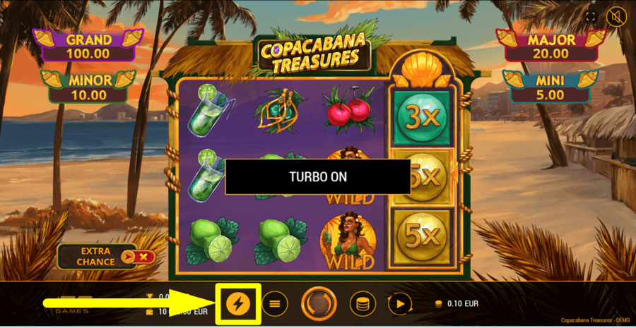Copacabana Treasures Turbo Feature