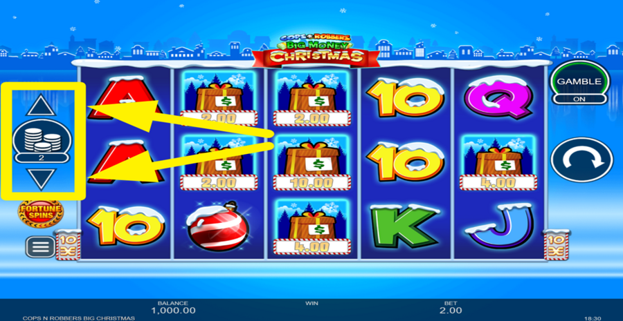 Cops N Robbers Big Money Christmas Adjust Bet