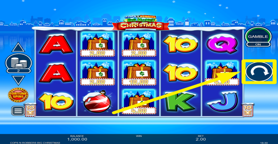 Cops N Robbers Big Money Christmas Spin Button