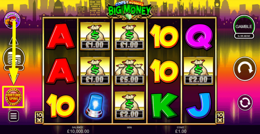 Cops N Robbers Big Money Fortune Spins Feature