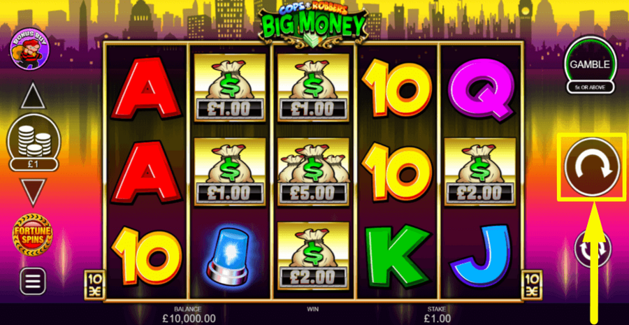 Cops N Robbers Big Money Spin Button
