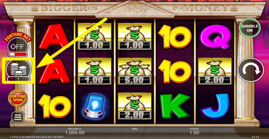 Cops N Robbers Bigger Big Money Adjust Bet