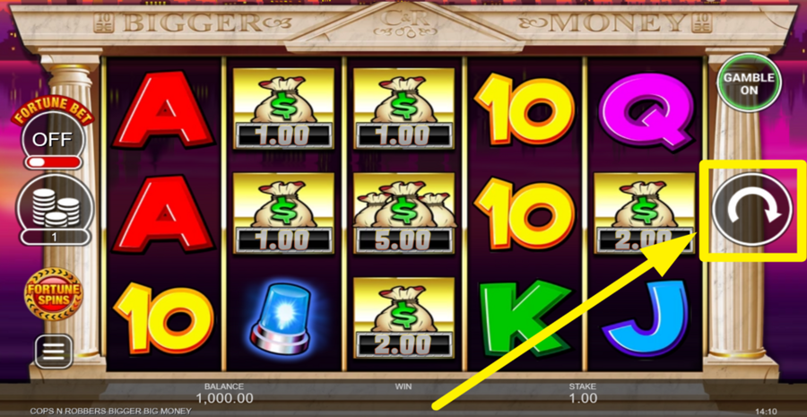 Cops N Robbers Bigger Big Money Spin Button