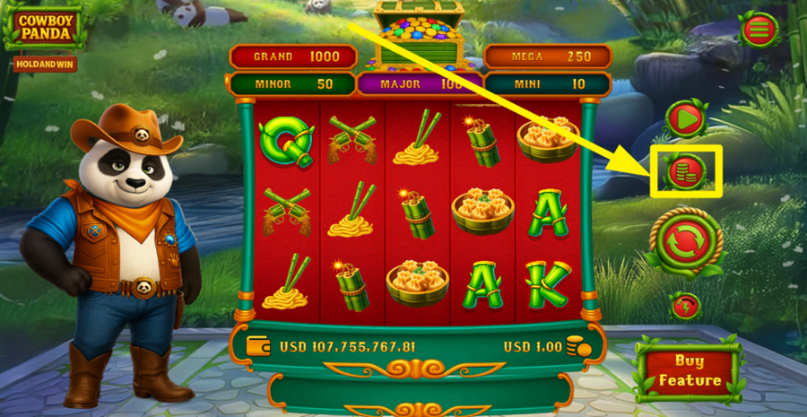 Cowboy Panda Hold And Win Adjust Bet