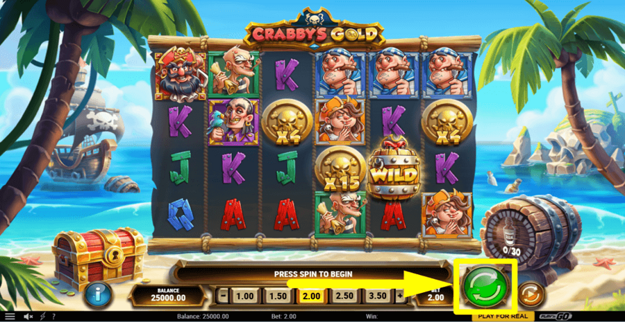Crabbys Gold Spin Button