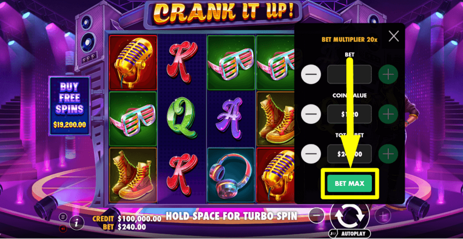 Crank It Up Bet Max Button