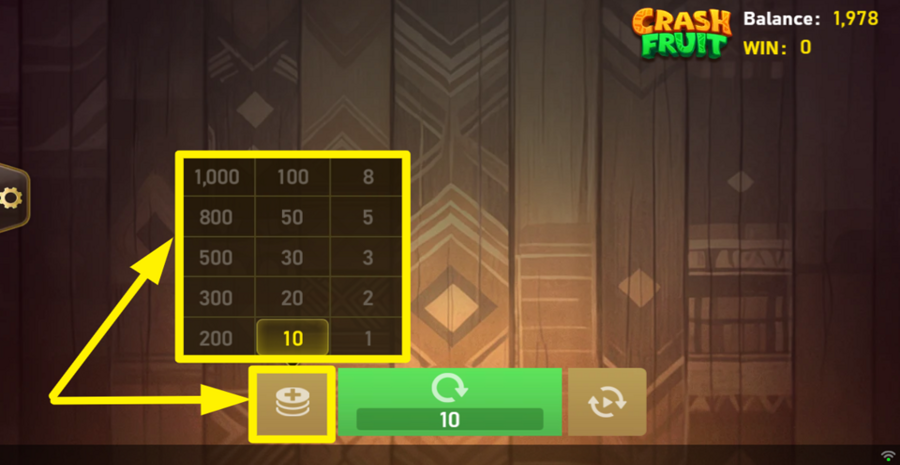 Crash Fruit Adjust Bet