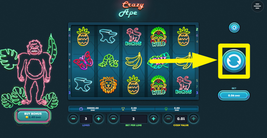 Crazy Ape Spin Button