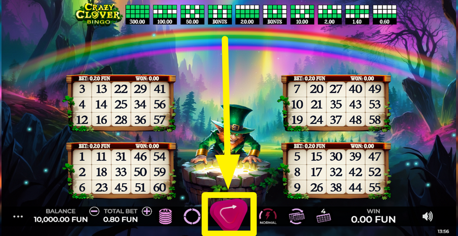 Crazy Clover Bingo Spin Button