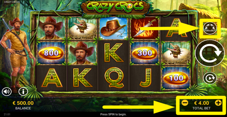 Crazy Crocs Adjust Bet
