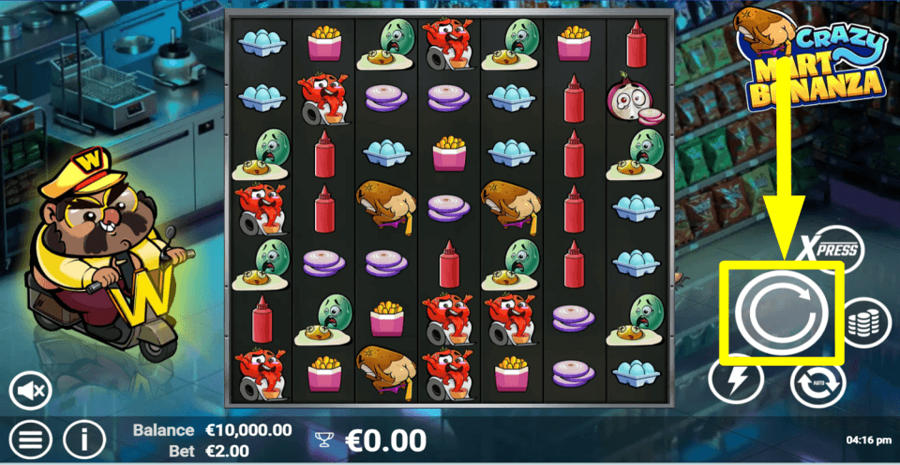 Crazy Mart Bonanza Spin Button