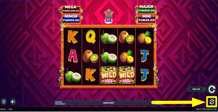 Crazy Tiki Hold And Win Autoplay Feature