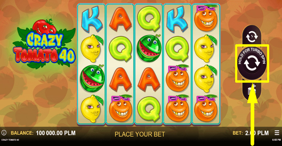 Crazy Tomato 40 Spin Button