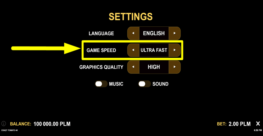 Crazy Tomato 40 Turbo Feature