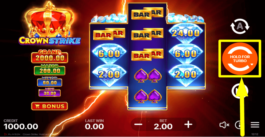 Crown Strike Hold And Win Spin Button