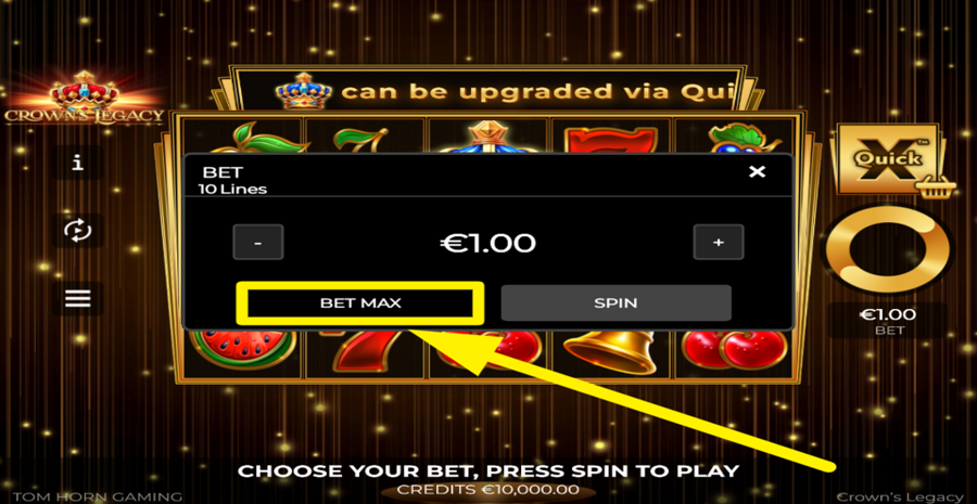 Crowns Legacy Max Bet