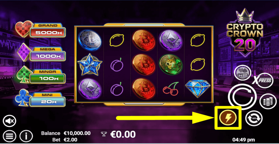 Crypto Crown 20 Turbo Feature