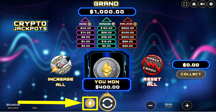 Crypto Jackpots Turbo Feature