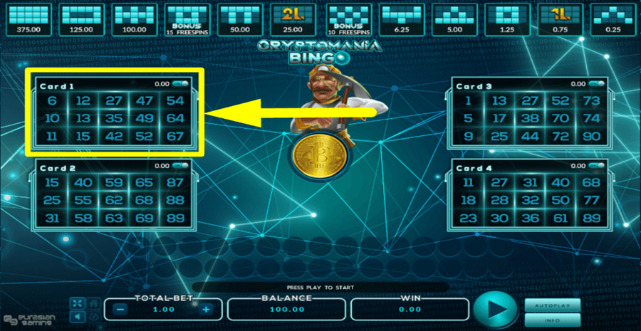 Cryptomania Bingo Change Numbers