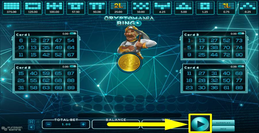 Cryptomania Bingo Play Button