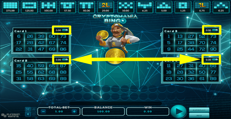 Cryptomania Bingo Select Card