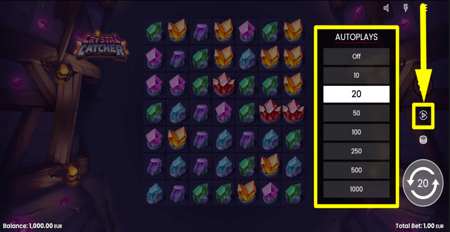Crystal Catcher Autoplay Feature