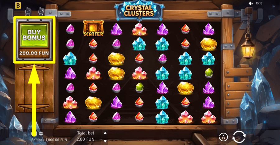Crystal Clusters Buy Feature