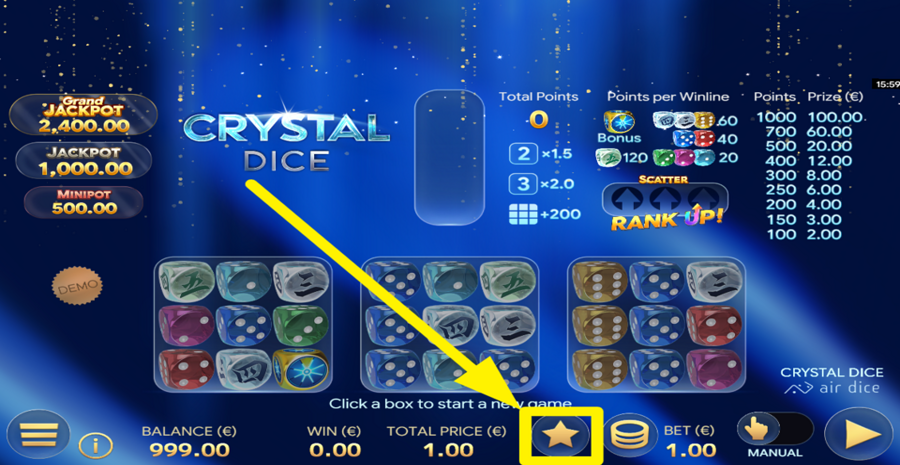 Crystal Dice Buy Bonus