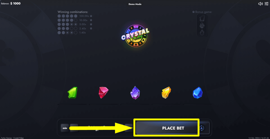 Crystal Poker Play Button