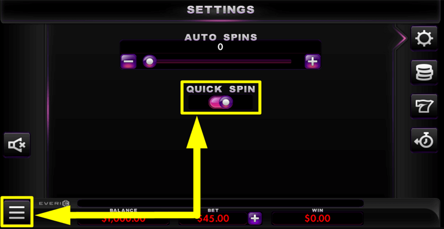 Crystal Star Quick Spin Feature