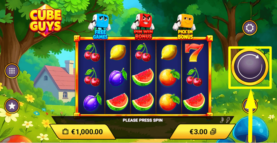 Cube Guys Spin Button