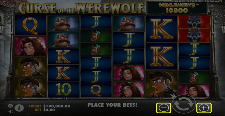 Curse Of The Werewolf Megaways Bet Select