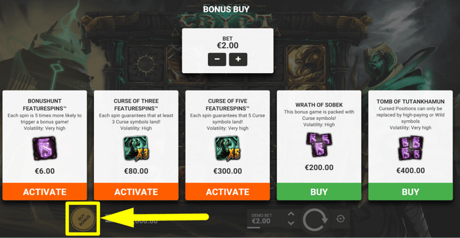 Cursed Crypt Bonus Buy Feature