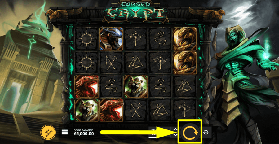 Cursed Crypt Spin Button