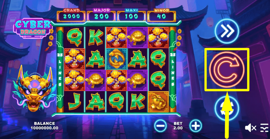 Cyber Dragon Spin Button