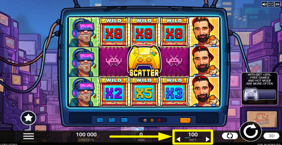 Cyber Gypsies Adjust Bet