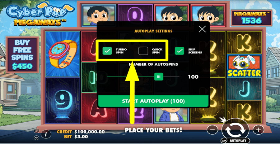 Cyber Pup Megaways Turbo Feature