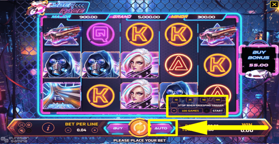 Cyber Race Autoplay Feature