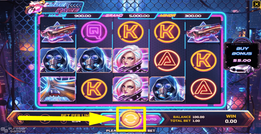 Cyber Race Spin Button