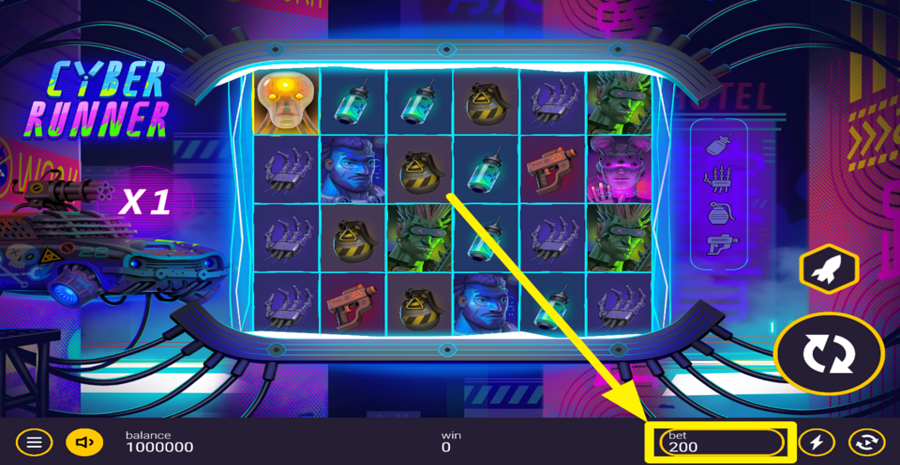 Cyber Runner Adjust Bet