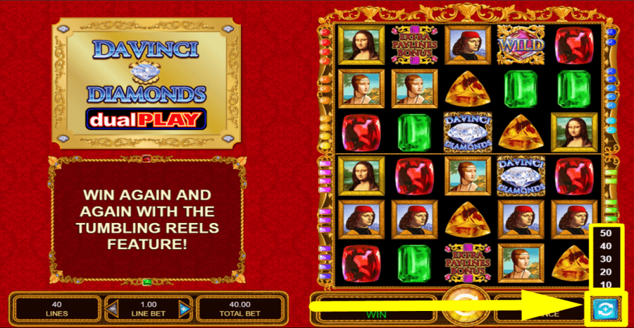 Da Vinci Diamonds Dual Play Autoplay Feature